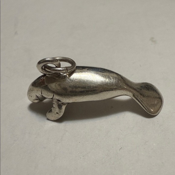 Sterling Silver 925 Manatee Charm Necklace Pendant - Picture 9 of 11